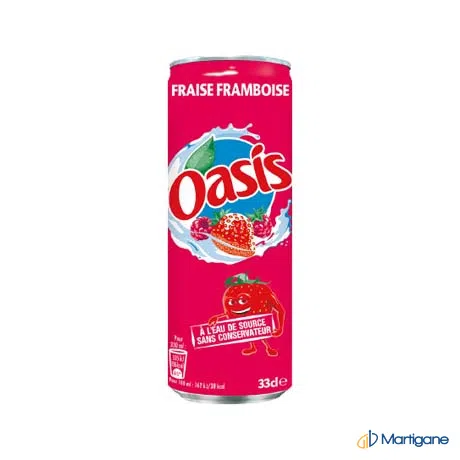OASIS Fraise et framboise 33cL – Sodas & boissons rafraîchissantes – Martigane